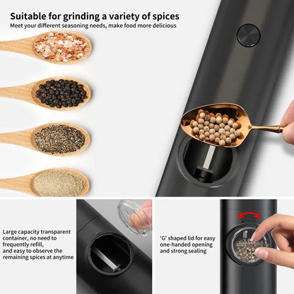 HomeKitchenVibes ™  Automatic Mill Pepper And Salt Grinder